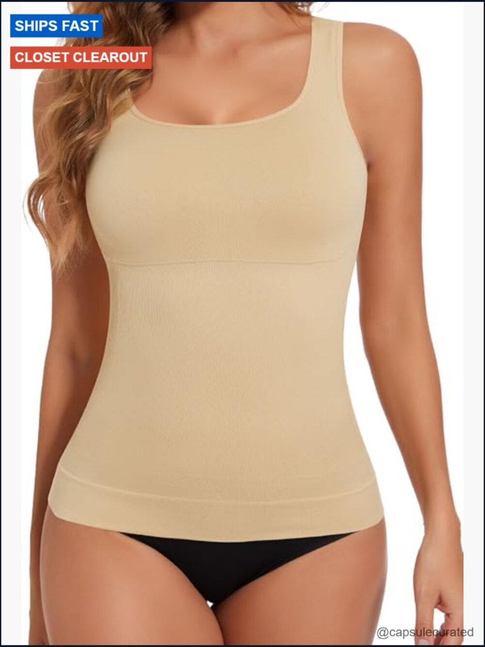 Tummy Control Shapewear Camisole with Built-in Bra Padded Tank Top Body Shaper